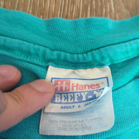 VTG Tequila Shooter Lizard Adult Large Shirt Alcohol Beer Reptile Snake Teal - Picture 6 of 9